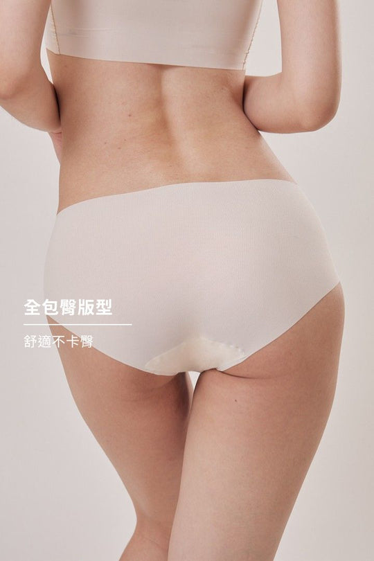 無痕・直紋裸色面膜內褲｜純黑