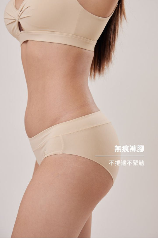 柔韌・中腰透氣寬腰圍內褲｜紅沙色