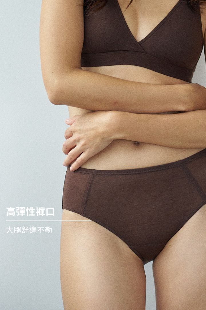 柔韌・天竺棉三角褲｜榛果棕
