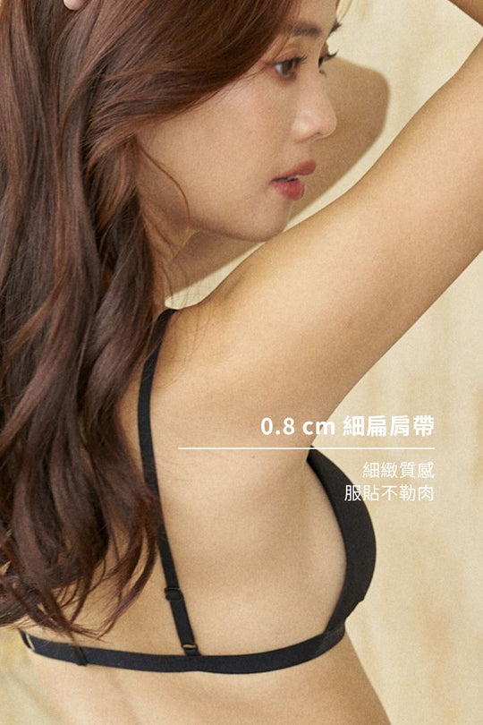 柔韌・無背鉤美胸比基尼三角杯｜瑪瑙黑