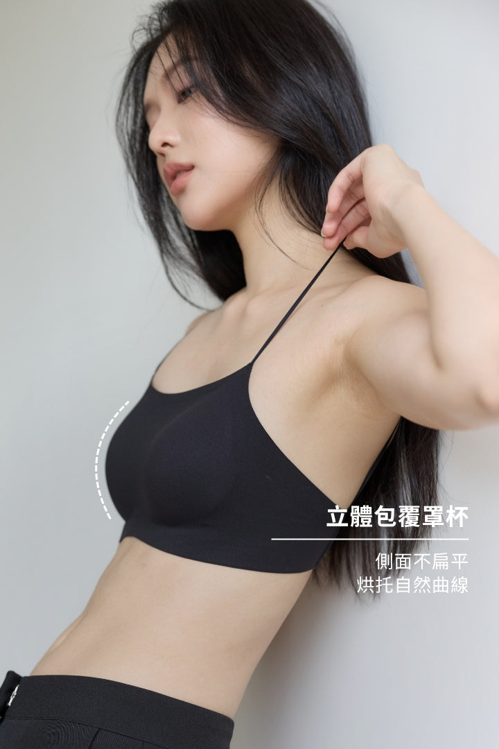 (預購) 無痕・經典裸肌雙帶低背內衣｜黑