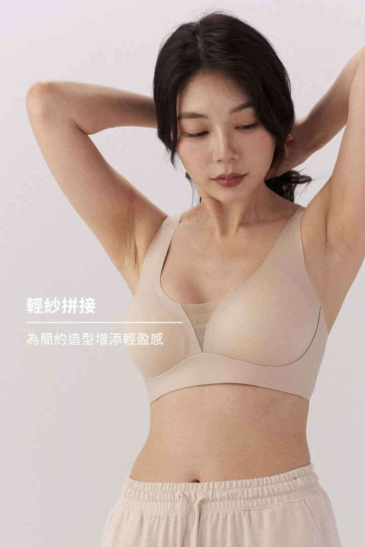 柔亮・輕紗支撐3/4杯｜膚色