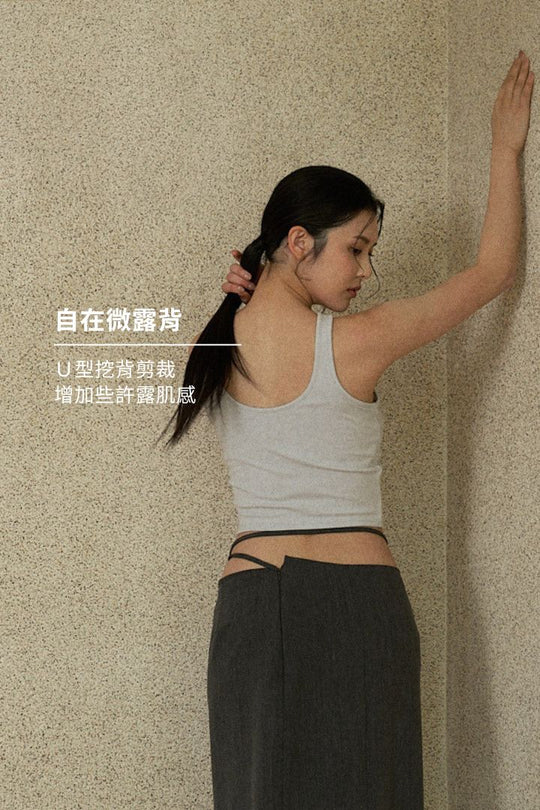 繞頸美肩 Bra Top｜淺灰藍