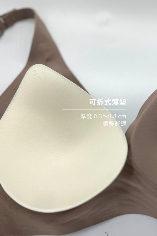 柔亮・軟支撐美胸三角杯｜棕色