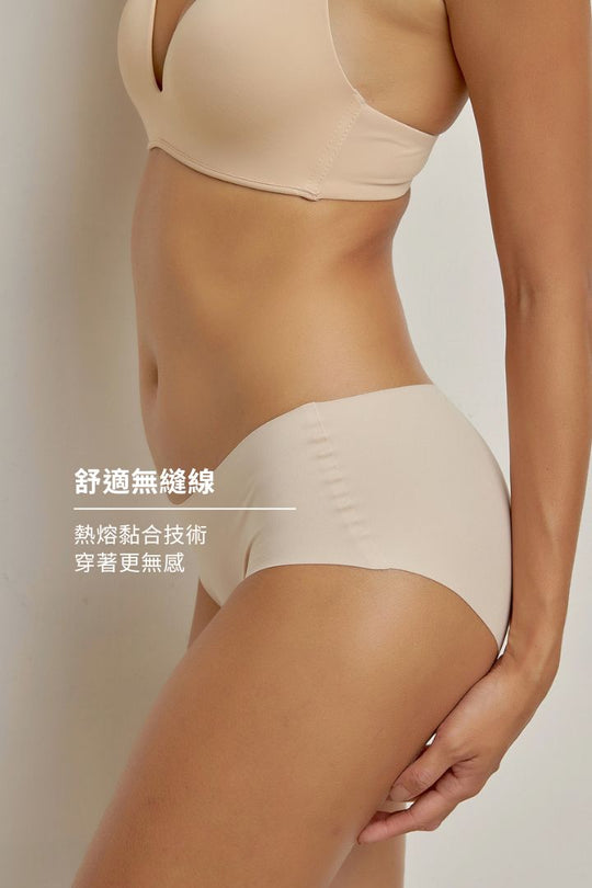 柔亮・軟支撐美胸三角杯 成套｜米膚