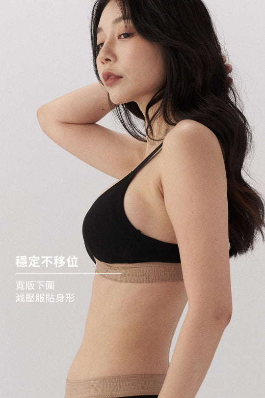 柔韌 · 美式深 V 拼色三角杯｜黑摩卡