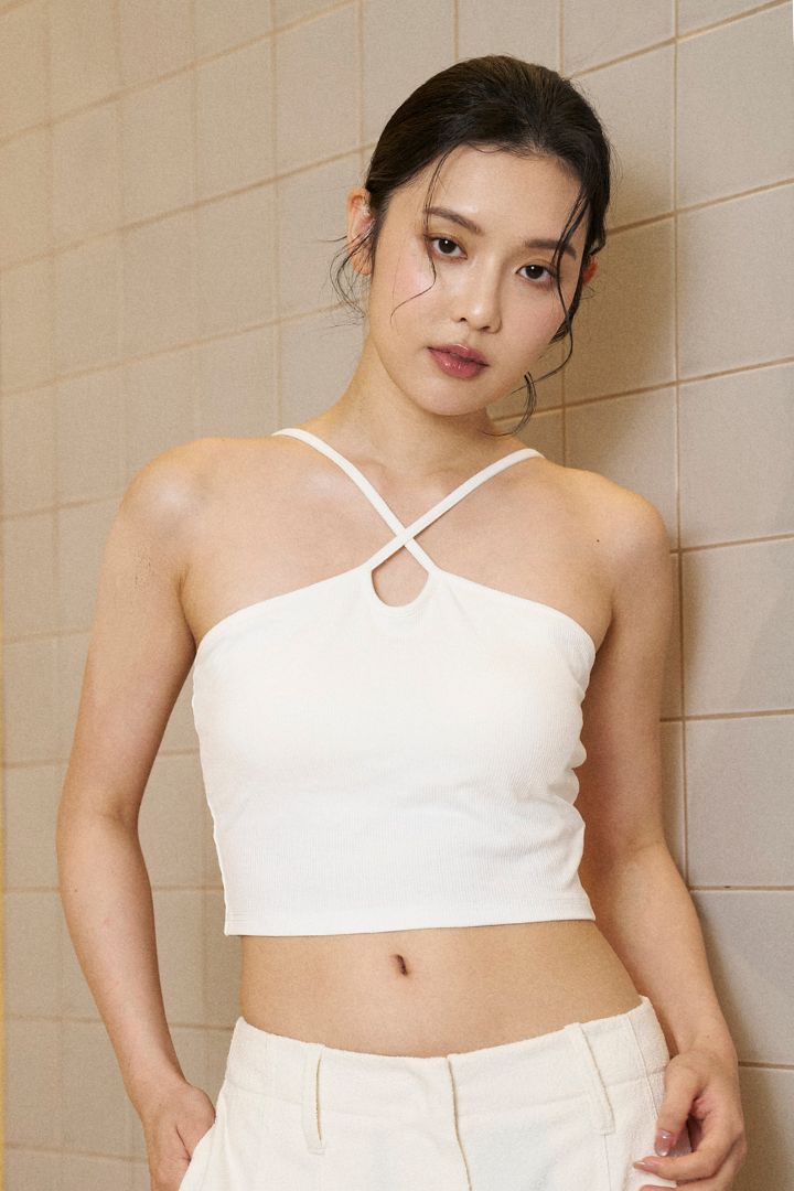繞頸兩穿 Bra Top｜黑