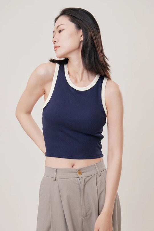 柔韌・削肩美背 BraTop｜深海藍
