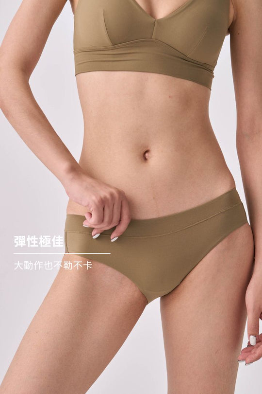 柔韌・中腰透氣寬腰圍內褲 3 件組 ｜瑪瑙黑+岩石棕+冷橄欖