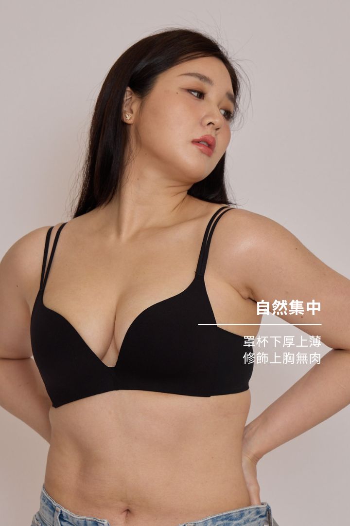 柔亮・自然集中 3/4 杯｜黑色