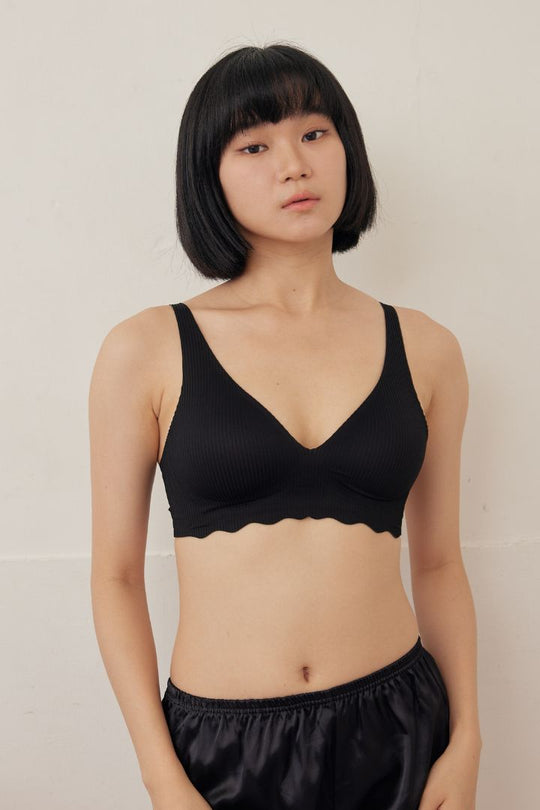 柔亮・立體螺紋三角杯｜純黑