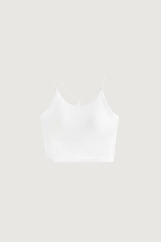 細肩Ｙ型長版 Bra Top｜白