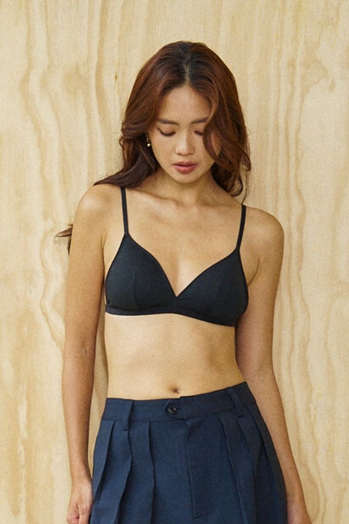 柔韌・無背鉤美胸比基尼三角杯｜冷橄欖