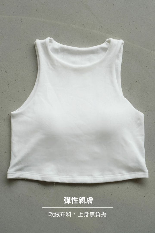 微削肩短版 Bra Top｜軍綠
