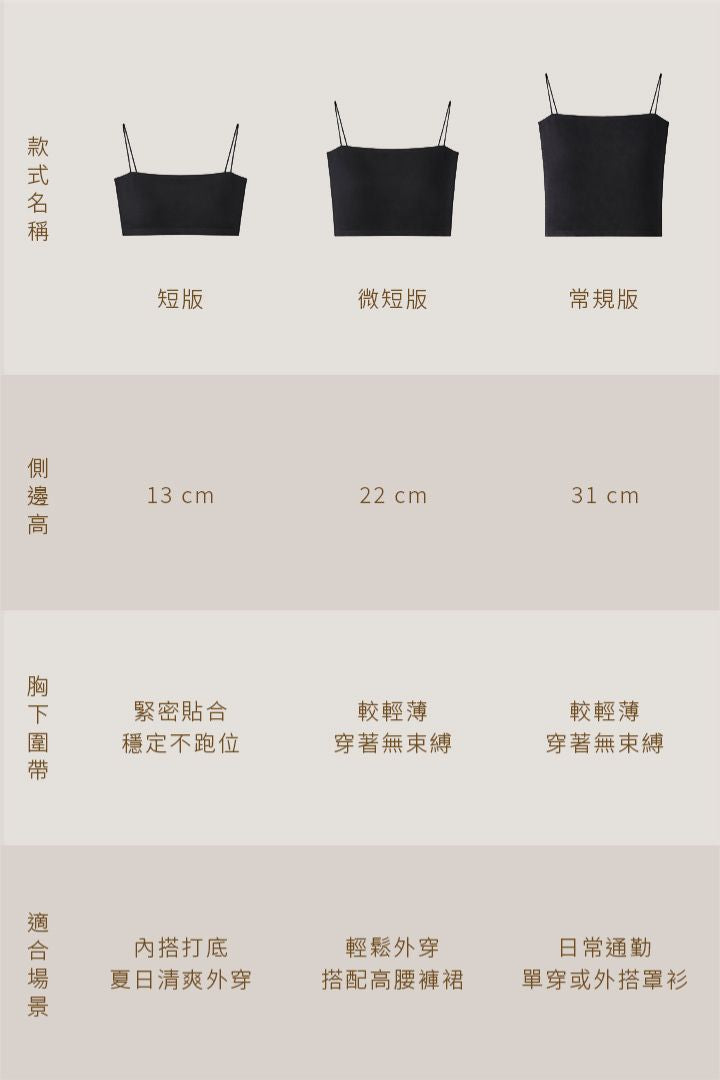 舒彈平口 Bra Top 微短版穿搭